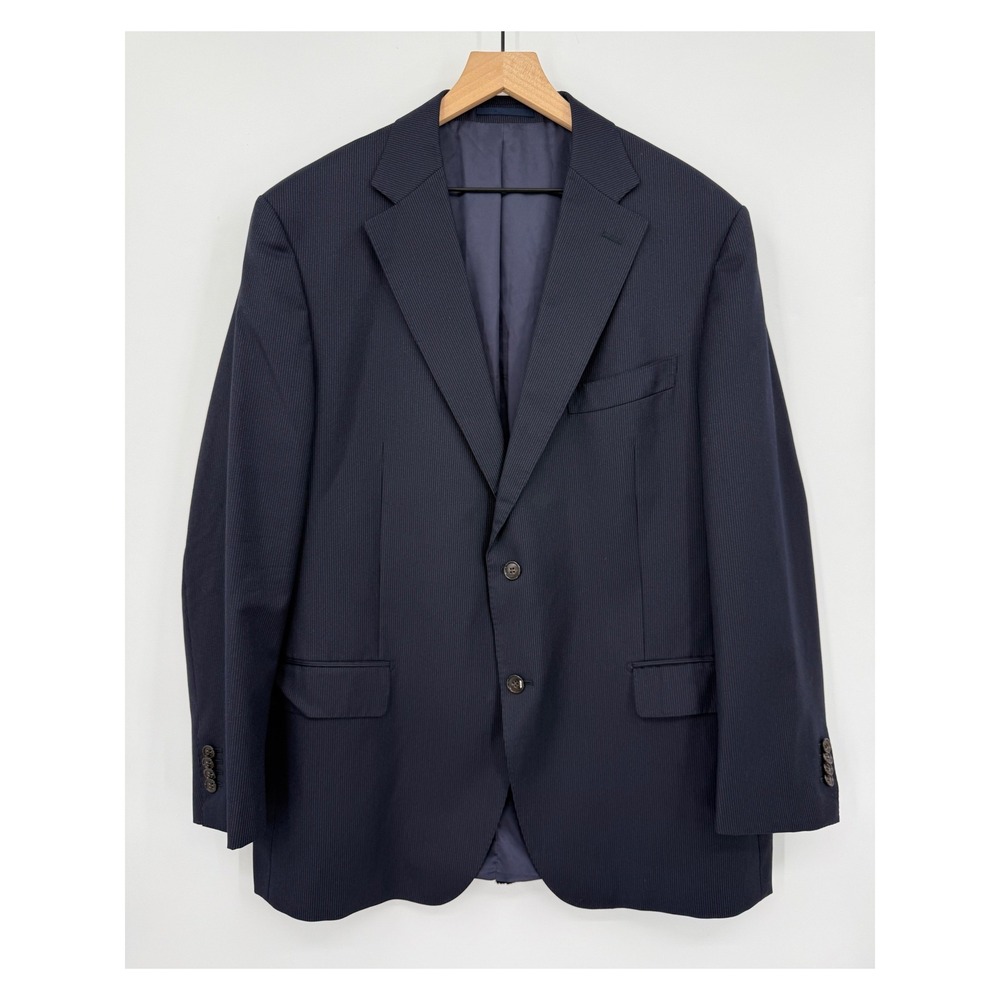 Suitsupply Blazer Mens 48R Navy Blue Pinstripe Vitale Barberis Canonico Wool